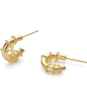 Elk & Bloom Chunky Rope Huggie Hoop Earrings - Metallic