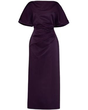 Justin Tong Anneliese Satin Gown - Purple