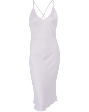 Bown of London Bushra Vegan Silk Pearly Cupro Midi Dress - White