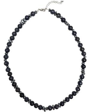 Farra Obsidian With Hematite Necklace - Black