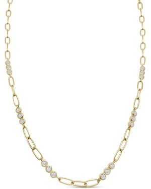 Clemence Wren Triple Gemstone Necklace Chain - Metallic