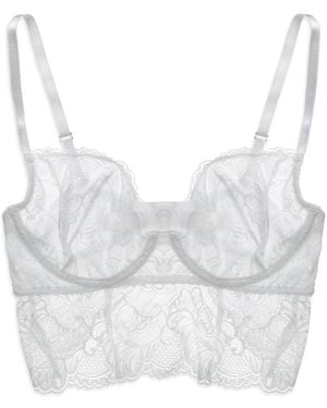 Braelle Intimates Plunge Longline Bra - White