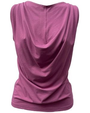Imaatu Onu Top Berry Sculpting Elastic Bamboo Sustainable Waterfall Drape - Purple