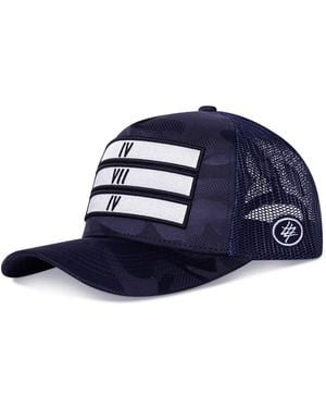 474 co 474 Camo 3 Bars Trucker Hat Label - Blue