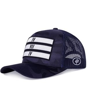 474 co 474 Camo 3 Bars Trucker Hat Label - Blue