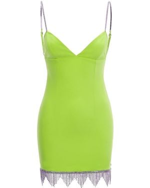 Nissa Embellished Trim Mini Dress - Green