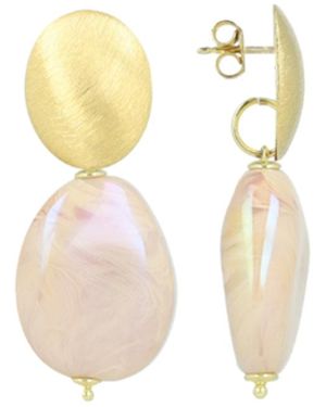 LOTT.gioielli Holo Ivory Earrings Amber Squeezed Drop - Metallic