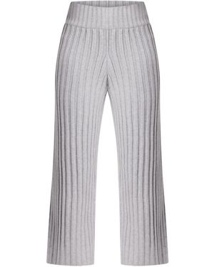 Known Supply High Waisted Crop Jumper Trousers - Grey