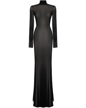 Sanctumum Kenza Mesh Maxi Dress - Black