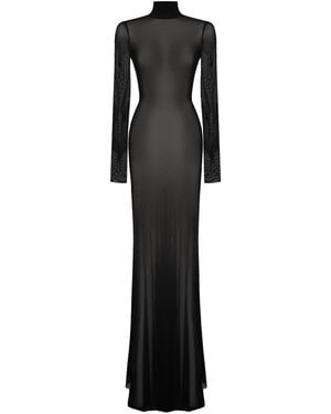 Lily Phellera Kenza Mesh Maxi Dress - Black