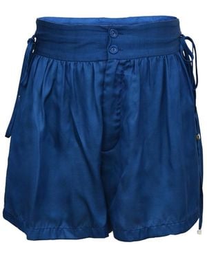 Shinaraa High-Waisted Flowy Shorts - Blue