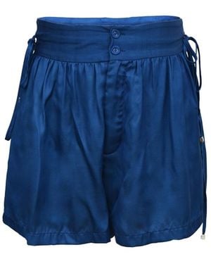 Shinaraa High-Waisted Flowy Shorts - Blue