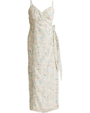 REISTOR Strappy Wrap Crepe Dress - White