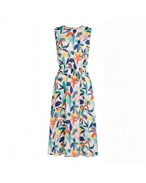 Elise Seren Silk Midi Dress - Blue