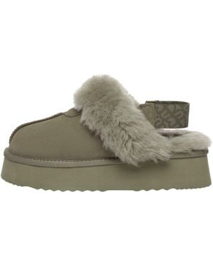 EverAu Australia Wagtail Removable Strap Platform Slippers - Green