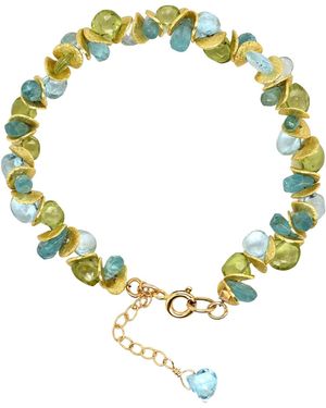 Lori Kaplan Design Signature Ocean Wave Peridot Apatite Topaz Bracelet - Metallic