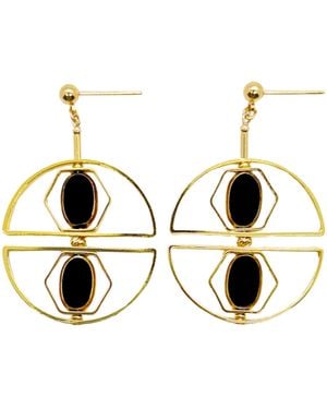 Aracheli Studio Vintage German Glass Beads Art Deco Earrings - Metallic