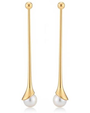 Angel Barocco Waterdrop Design Detachable Dangle Pearl Earrings - Metallic