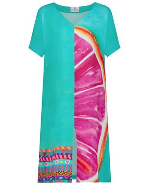 DHARA SHETH DUBAI Cotton Candy Mid Length Kaftan Dress - Blue