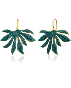 Milou Jewelry Ash Tree Leaf Earrings - Green
