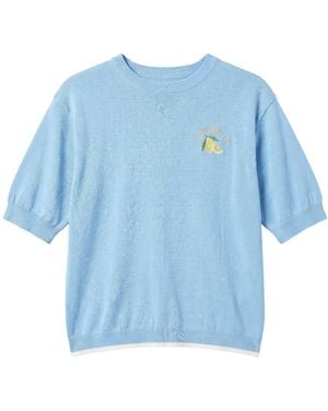 Brodie Cashmere Limoncello Tee - Blue