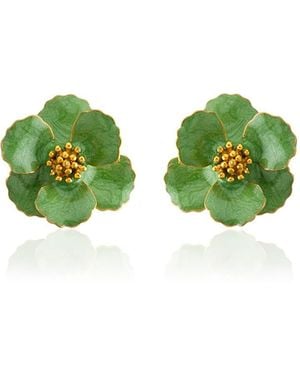 Milou Jewelry Light Petite Flower Earrings - Green