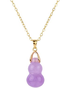 seree Hulu Jade Stone Pendant Necklace - Metallic