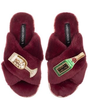 Laines London Classic Laines Slippers With Bubbles Darling Brooches - Purple