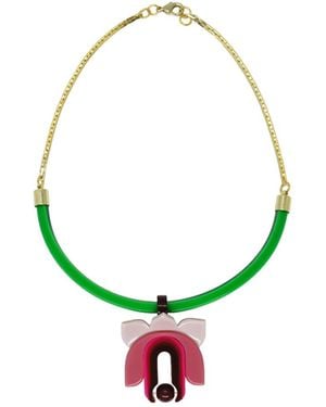 Gissa Bicalho Acrylic Handmade Necklace Lilium - Green