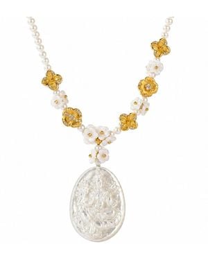 Ormiro Tara Mother-Of-Pearl Cameo Necklace - Metallic