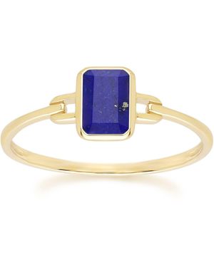 Gemondo Classic Baguette Lapis Lazuli Ring - Blue