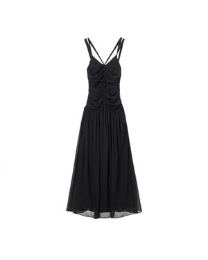 Belsize25 Silent Mode Series – Silk Resort Dress With Hand-Woven Rope Straps - Black