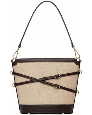 Owlish Studio Glacier Canvas Vegan Leather Bucket Bag - Metallic