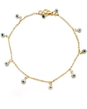 Persia Dona Jewelry Dangling Evil Eye Anklet - Metallic