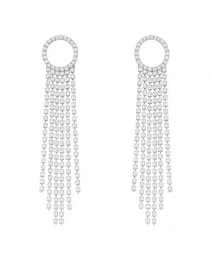 Maison De Gala Circle Cascade Crystal Earrings - White