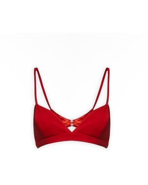 Maison sél Adjustable Woven Bra - Red