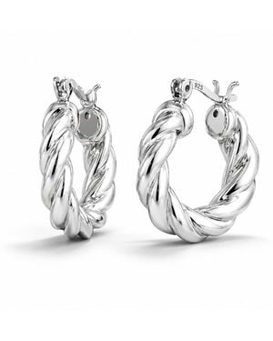 Gold & Honey Small Twist Hoop Earrings - Metallic
