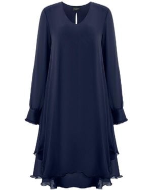 James Lakeland Long Sleeve Wave Hem Dress - Blue