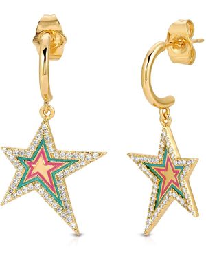 Glamrocks Jewelry Shine On Hoops- /Fuchsia - Metallic