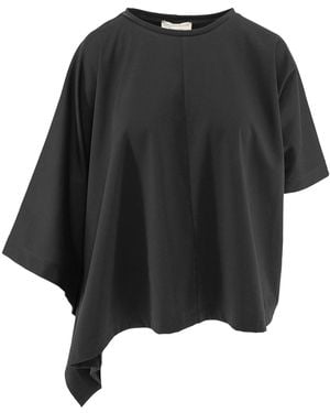 Silvia Serban Asymmetrical Jersey Top - Black