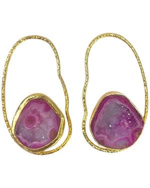Magpie Rose Rock Drops Earrings - Purple