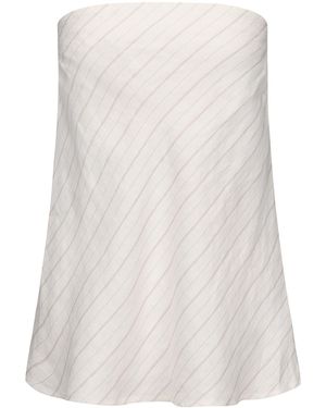 NUAJE NUAJE Rhea Bias Linen Tube Top - White
