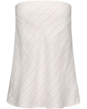 NUAJE NUAJE Rhea Bias Linen Tube Top - White