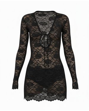 Alia Studio Améthyste Mini Mesh Dress - Black