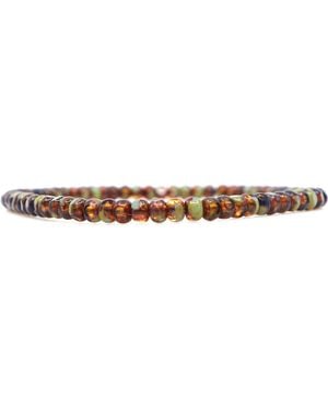 Shar Oke Green Turquoise & Topaz Czech Picasso Beaded Bracelet - Multicolour