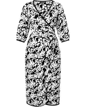 Amoresea Poised Elegant Floral Wrap Dress - Black