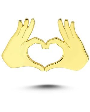 Ecce | Artisan Diamonds 925K Sterling Heart - Metallic