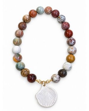 Carolina Benoit Ocean Jasper & Shell Necklace - Metallic