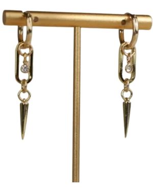 Rachel Nathan Round Hook & Rectangle Link - White