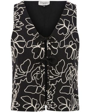 Thisisu Collection Noir Flora Vest - Black